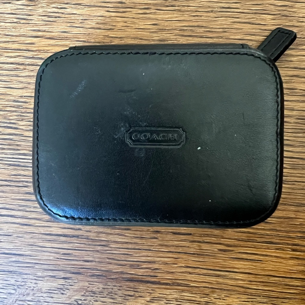 COACH rare vintage black leather pill case 💊